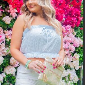 Light Blue eyelet Top